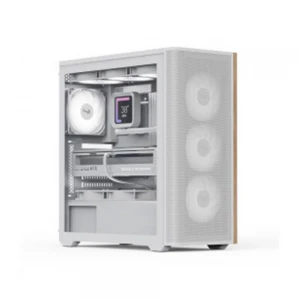 Aerocool AE D501A WH 4x12cm  Fanlı Ahşap Ön Panel Tempered Cam Yan ve Mesh Ön Panel, USB Type-C,ATX