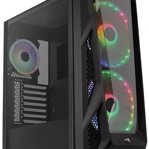 Aerocool NightHawk Duo ARGB 2 x 20cm 1 x 12cm Fan Siyah ATX Bilgisayar Kasası