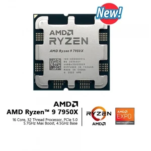 Amd Ryzen 9 7950X TRAY 4.5 GHz 16 Çekirdek 80MB Cache AM5 Soket 5nm İşlemci Kutusuz