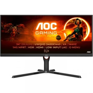 Aoc 34" U34G3XM-EU 1ms 144Hz 3440x1440 UWQHD FreeSync VA Çerçevesiz Gaming Monitör