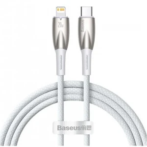 Baseus Glimmer Series Beyaz CADH000002 1mt 20w Type-C to Lightning Şarj Kablosu Örgülü