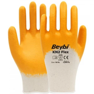 Beybi Nitril PMK KN2 Flex 10 Beden Nitril Kaplı Pamuk Eldiven (3121x)¾ Nitril Kaplıdır