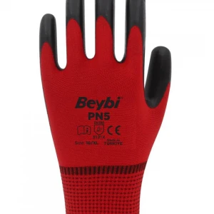 Beybi Nitril PMK PN5 Kırmzı Siyah 10 Beden 12li Paket