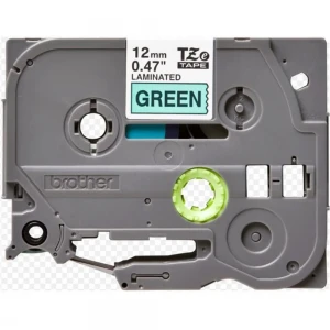 Brother TZE-731 12 mm Yeşil Üzeri Siyah Laminasyonlu Etiket