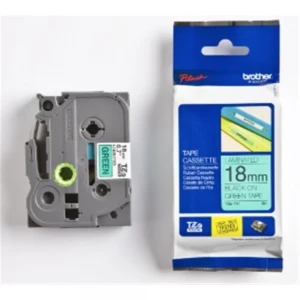 Brother TZE-741 18 mm Yeşil Üzeri Siyah Laminasyonlu Etiket
