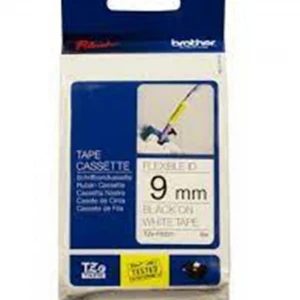 Brother TZE-FX221 9 mm Beyazı Üzeri Siyah Esnek Laminasyonlu Etiket