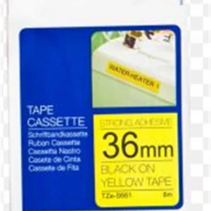 Brother TZE-S661 36 mm Sarı Üzeri Siyah Güçlü Yapışkanlı Laminasyonlu Etiket