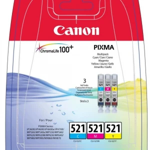 Canon CLI-521 Cyan-Magenta-Yellow Mavi-Kırmızı-Sarı 3'lü Multipack Mürekkep Kartuş