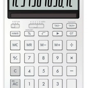Casio JW-200DQ-WE 12 Hane İpeksi Beyaz Masa Üstü Hesap Makinesi