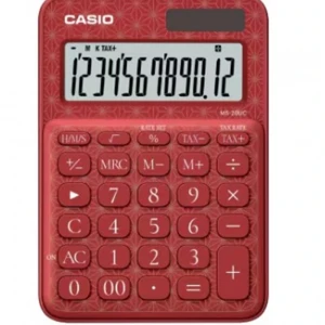 Casio MS-20UC-JRD 12 Hane Kırmızı Desenli Masa Üstü Hesap Makinesi