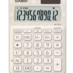 Casio MS-20UC-JWE 12 Hane Beyaz Desenli Masa Üstü Hesap Makinesi