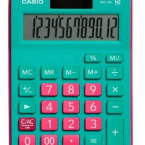 Casio MX-12B-GNRD Yeşil+Pembe 12 Hane Masa Üstü Hesap Makinesi