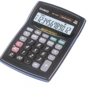 Casio WM-220MS-BU 12 Hane Mavi Suya-Toza Dayanıklı Masa Üstü Hesap Makinesi