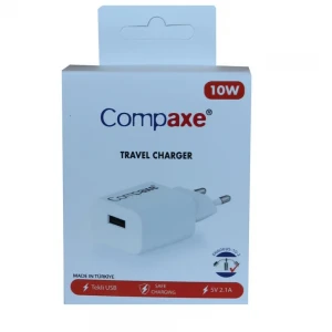 Compaxe CTA-521IU 5v 2.1A 10W 1mt Usb 3.0 Ev Şarj Kafa + Lightning Şarj Kablosu
