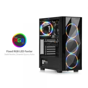 Dark Diamond PRO 4x12cm Fan, 1x USB3.0, 2x USB2.0 Full Akvaryum Oyuncu Kasası (Psu yok)
