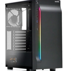 Dark Elegance 500W 80+ Bronze 1xUSB3.0 2x12cm Siyah Fanlı ARGB Şeritli ATX Kasa