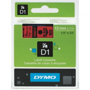DYMO S0720550 D1 Yedek Şerit, 12 mm x 7 mt, Kırmızı- Beyaz (450652