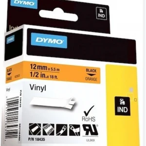 DYMO RhinoPRO Renkli Vinil 12mmx5,5m Turuncu-Siyah
