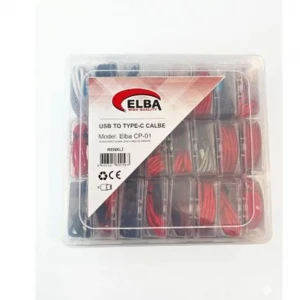 Elba CP-01 Şeffaf Kutulu Usb To Type-c Renkli(Kırmızı,Lacivert,Beyaz,Gri,Bordo)24lü Şarj Kablosu