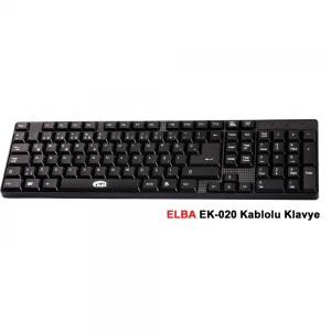 Elba EK-020 F Usb Siyah Türkçe Kablolu Standart Klavye (1.8Mt Kablo Uzunluğu)