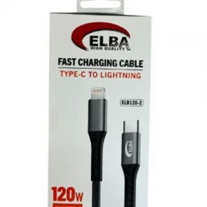 Elba Elb120-2 120w   Type-c To Lightning 1Mt Siyah Örgülü  Şarj Kablosu (( Data Veri )