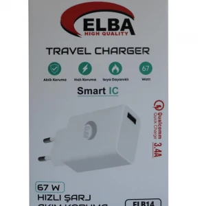 Elba ELB14 Elb-67w USB 67w 3.4A Hızlı Şarj Akıllı Koruma -Isıya Dayanıklı EV Şarj Kafa