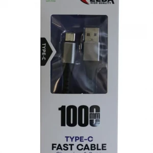 Elba Elb34-Usb Type-c 1mt 3A Hızlı Şarj Hasırlı Siyah Kablo