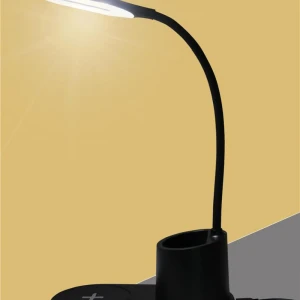 Elba HT-513 Siyah TypeC 10W Kablosuz Şarj Cihazı Kalemlikli Masa Lambası