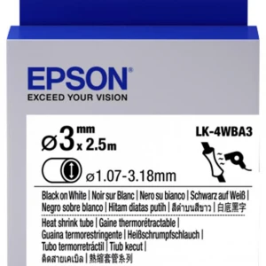 Epson LK-4WBA3 Beyaz Üzeri Siyah Makaron (1,07-3,18 mm çap) 2,5Metre