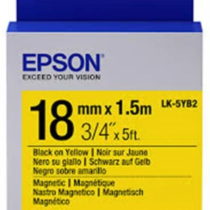Epson LK-5YB2 Mıknatıslı Sarı Üzeri Siyah 18mm 9Metre Etiket