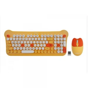 Everest KM-6244 BUNNY Renkli Tuşlu Sarı 2.4 ghz + BT Kablosuz Q Multimedia Klavye + Mouse Set
