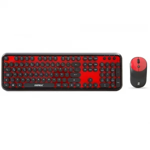 Everest Round KM-6282 Siyah Kırmızı Kablosuz QMultimedia Klavye + Mouse Set