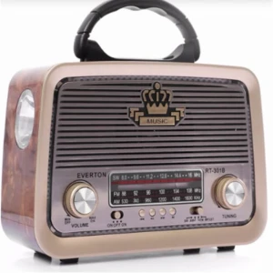 Everton RT-301 Bluetooth-USB-SD-FM Şarjlı  Nostaljik Radyo El Fenerli