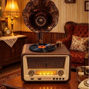 Everton Rt-608  Bluetooth Fm-Usb-Tf-Aux  Şarjlı Nostaljik Radyo