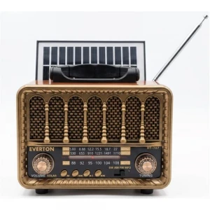 Everton RT-707 Bluetooth-USB-SD-FM Şarjlı  Nostaljik Radyo Solarlı Radyo
