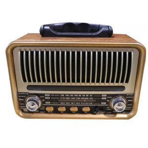 Everton Rt-769  Bluetooth Fm-Usb-Tf-Aux Solarlı,Led Işıklı  Şarjlı Nostaljik Radyo