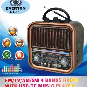 Everton Rt-853  Bluetooth Fm-Usb-Tf-Aux Şarjlı Nostaljik Radyo