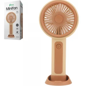 Feny FN-F25 Krem- Kahverengi Kademeli Ultra Sessiz Şarjlı Taşınabilir,Standlı 500Mah Mini El Fanı