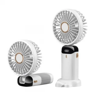 Feny FN-F30 Beyaz Kademeli Ultra Sessiz Led Göstergeli Katlanabilir Şarjlı 1200Mah Mini El Fanı