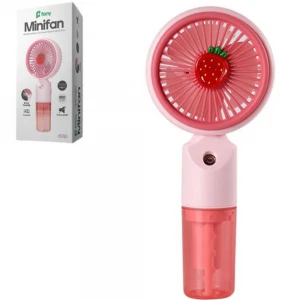Feny FN-F50 Pembe Kademeli Ultra Sessiz Buharlı Şarjlı 800Mah Mini El Fanı
