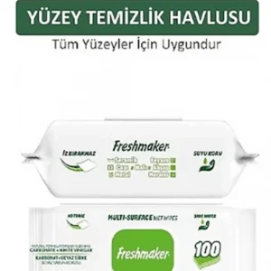 Freshmaker Yüzeysil Yeşil  Islak Mendil 100lü Karbonatı+Beyaz Sirke)(Mermer-Ahşap-Metal-Seramik)
