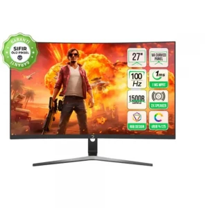 GamePower 27" Vivid F20 1500R Curved RGB 100Hz 1ms FHD Va Panel 2x2W Speaker Gaming Monitör