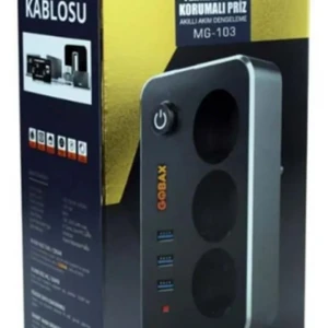 Gobax Mg-103 3xusb 2.1a 3x Priz Anahtarli Termal Akim Korumali Priz 2mt Kablo