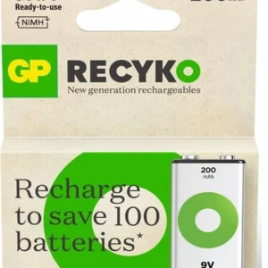 GP 9V 200 mAh Şarjlı Tekli Paket GP20R8HEM-2GB1