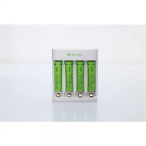 GP E411 Usb Şarj Cihaz + 4 Adet AAA 950 mAh Şarjlı İnce Kalem Pil 