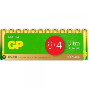 GP G-Tech LR03 AAA Boy Ultra Alkalin İnce Kalem Pil 12'li Paket GP24AU-VS12