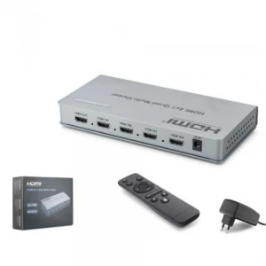 HADRON HDX1436 HDMI Quad Multi Viewer Kumandalı 4 Giriş 1 Çıkış Gri