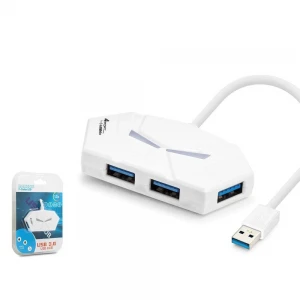 Hadron HDX7051 Gaming USB Hub 3.0 5Gbps 4x USB-A 3.0 7 Renk LED 4 Port Çoklayıcı 120cm Beyaz