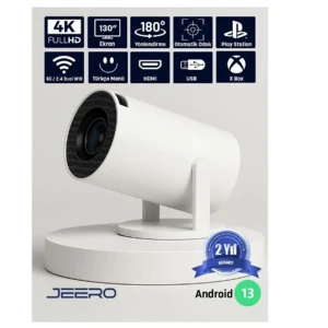 JEERO HY300PRO 4K ANDROID12 PORTABLE PROJEKTÖR (950-4K-ANDROID) BEYAZ