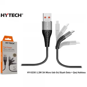 Hytech HY-X230 1.2M 3A Micro Usb Gri-Siyah